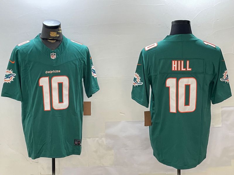 Men Miami Dolphins #10 Hill Green Three generation 2024 Nike Limited NFL Jersey style 1->miami dolphins->NFL Jersey